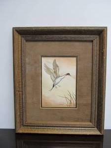 lot 30 image: Original Watercolor Painting - Duck Landing - D. Smith - Minnesota Artist