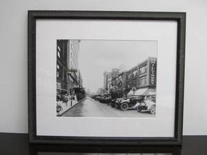 lot 37 image: Framed MN Historical B&ampW Street Scene Photo - Daytons 