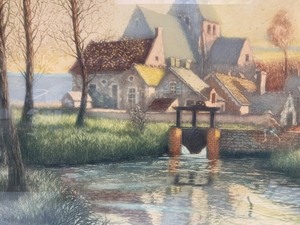 lot 61 image: Hand Signed Vintage 1930s era Framed EtchingEngraving by George Plasse