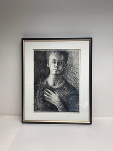 lot 77 image: Framed Signed Original Portrait Drawing by Artist Duc Nguyen
