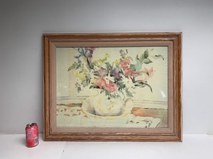 lot 79 image: Vintage Framed Signed Original Floral Still Life Watercolor Painting by AWS President Emeritus Janet Walsh