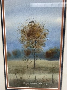 lot 87 image: Very Nice Framed Signed Original Watercolor Landscape Painting by MN Artist Byron Addison Wells