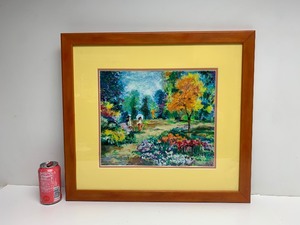 lot 94 image: Colorful Garden Scene Framed Signed Numbered Serigraph by Dmitri Polak