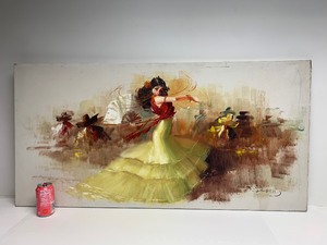 lot 105 image: Large Mid Century Oil on Canvas Painting of a Spanish Dancer