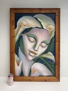 lot 119 image: Quality Framed Large Textured Print by Octavio Ocampo - Flower of Alcatraz