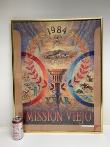 lot 161 image: Large Framed Signed 1984 Mission Viejo Olympics Poster - Signed Marilyn Sotto