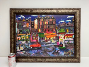 lot 162 image: Very Nice Framed Signed Artist Proof Colorful Street Scene Print  Le Petit Paint by Linnea Pergola