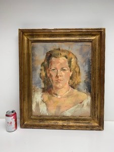 lot 185 image: Vintage Signed Ernest Albert Pastel Portrait Painting