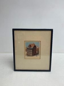 lot 198 image: Wonderful Small Original Watercolor Village Scene by Listed Artist Franz Schmidt (1884-1951)