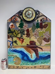 lot 191 image: Original Signed Mixed Media Folk Artwork - Flight Path by Bruce Morness