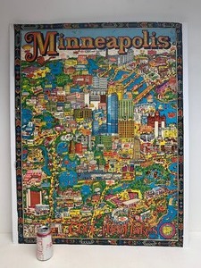 lot 186 image: LARGE Vintage Minneapolis Landmark Poster