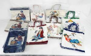 lot 60 image: 26 Assorted Norman Rockwell Canvas Bags
