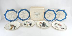 lot 95 image: Vintage 1979 Norman Rockwell Gorham Limited Edition Four Season - A Helping Hand Collector Plate Set