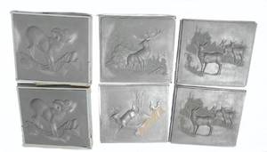 lot 40 image: Lot of 6 Vintage 1950s and 1960s Fred Sweney Wildlife Formcraft Vacuum Form Print Molds