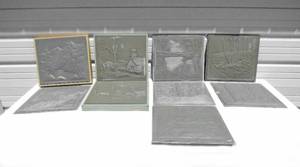lot 43 image: Lot of 9 Vintage 1960s and 1970s Scenic Formcraft Vacuum Form Print Molds Including Paul Detlefsen