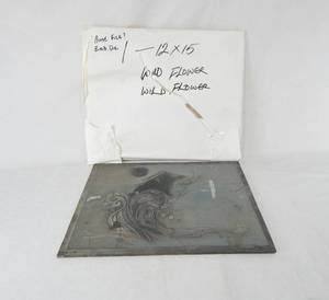 lot 13 image: Vintage Wild Flower Magnesium Embossing Plate