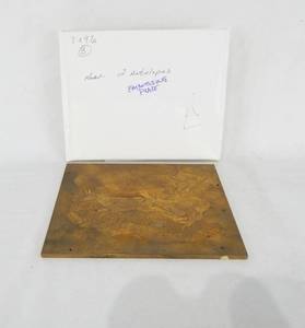 lot 14 image: Vintage Fred Sweney North American Antelope Brass Embossing Plate
