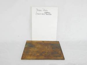 lot 18 image: Vintage Fruit and Vegetable Harvest Brass Embossing Plate