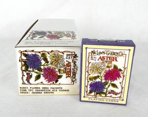 lot 108 image: Lot of 10 Vintage Northrup King NK Lawn and Garden Company Aster Seed Playing Cards