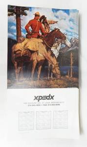 lot 114 image: Massive Lot of  Vintage Arnold Friberg Canadian Mounty and Native American on Horses Calendar Prints