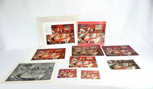 lot 116 image: Lot of 100 Vintage CM Coolidge Sitting Up With A Sick Friend Prints