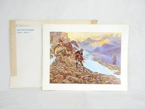 lot 119 image: Lot of 60 Vintage Charles M. Russell Whos Meat  Union 76 Prints