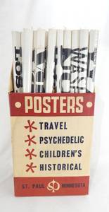 lot 2 image: Vintage 1960s and 1970s Travel and Sporting Posters Lot With Sales Display Box - 60 Posters