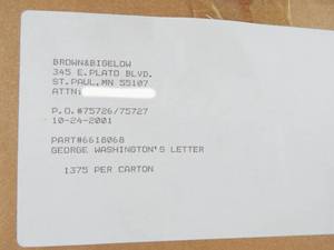 lot 81 image: Case of Vintage Excerpt From A Letter From George Washington Prints