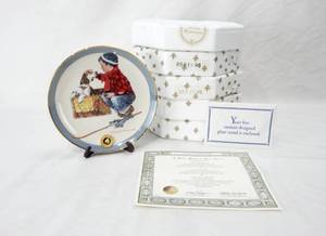 lot 93 image: Lot of 5 Franklin Mint Limited Edition Norman Rockwell A Boy Meets His Dog Collector Plates
