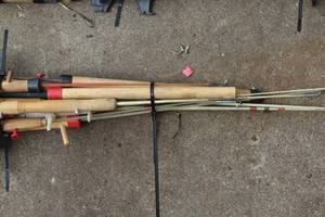 Lot of (10) Assorted Ice Fishing Poles