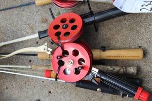 Lot of (7) Assorted Ice Fishing Poles