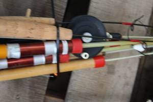 Lot of (8) 3 Assorted Ice Fishing Poles