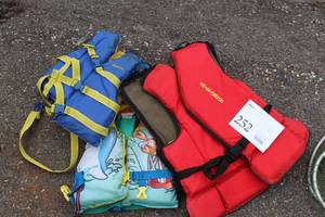 Lot of (3) Life Preservers - (2) Youth, (1) Childrens