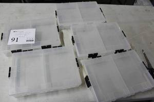 Lot of (5) Falcon FTO300 Plastic Utility Tackle Boxes