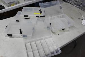 Lot of (6) Falcon FTO300 Plastic Utility Tackle Boxes