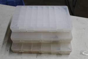 Lot of (3) Plastic Utility Tackle Boxes
