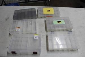Lot of (5) Plastic Utility Tackle Boxes