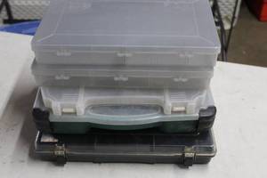 Lot of (4) Plastic Utility Tackle Boxes