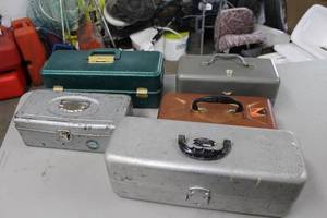 Lot of (5) Metal Tackle Boxes