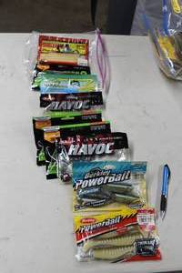 Lot of (9) Rubber Worms (in original packaging) - Power Bait, Havoc, Trigger, Gary Yamamoto, and more