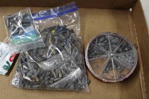Lot of (1 Flat) Fishing Gear - Weights, Lures