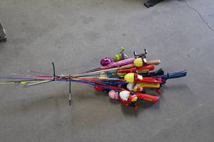 Lot of (10) Childrens Fishing Rod with Reel