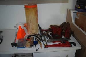 Hand tools, vice, zip ties and Mr F...