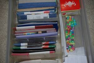Plastic organizer with sewing patte...