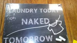 Laundry Today Naked Tomorrow Metal Sign.