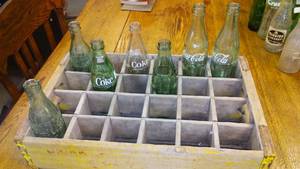 Vintage Coke Coca Cola Bottle Crate with bottles