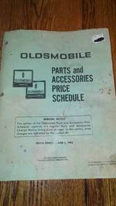 1982 Oldsmobile Parts and Accessories Price Schedule