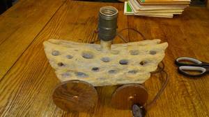 Vintage Wood Lamp, Az Curios