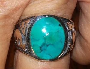 Sterling and Turquoise Men Ring