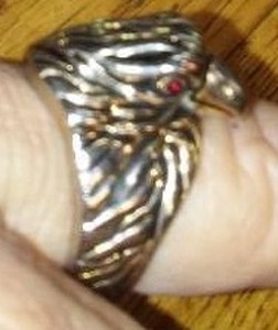 Sterling Silver and Ruby Men�s Eagle Ring